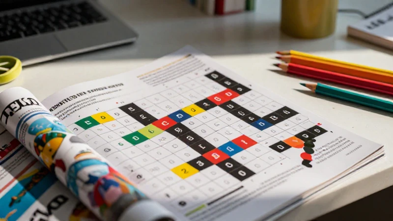 Conoce los secretos de los crucigramas: diversión y desafío en palabras 6 Cuadro de crucigrama colorido con ambiente moderno