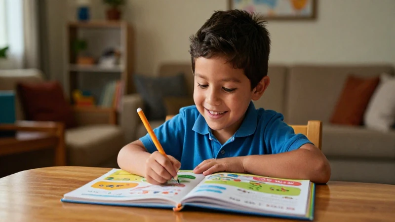 Aprendizaje en casa: cuadernillo preescolar 3 para imprimir ¡Gratis! 4 Niño mexicano feliz estudiando en su hogar