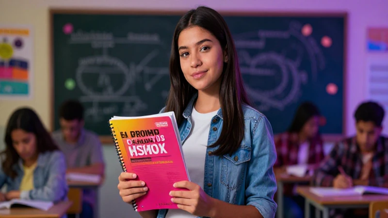 Mejora tu español con nuestro cuaderno de trabajo gratis para secundaria 4 Joven mexicano estudia con energía en entorno dinámico