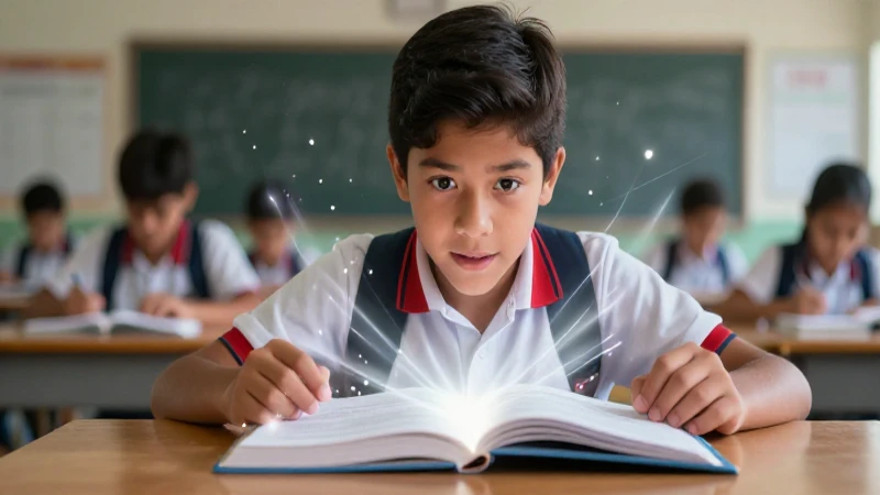 Joven mexicano aprendiendo con gran energía