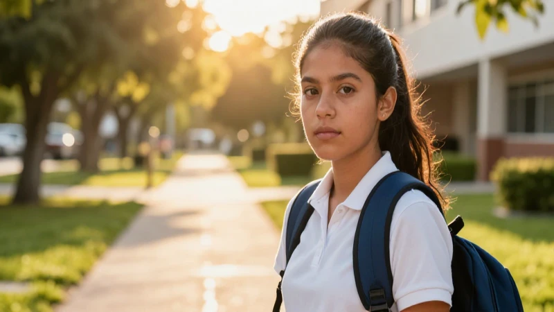 Estudiante mexicano determinado con luz dorada