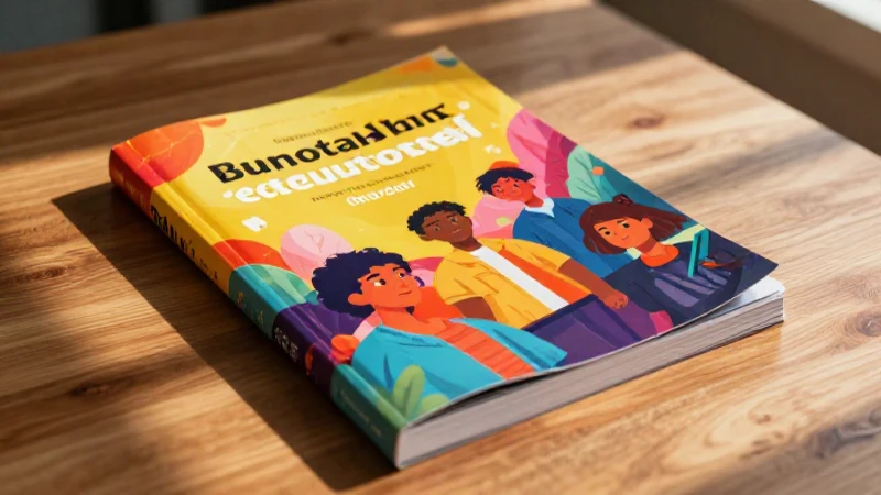 Libro educativo vibrante con estética cinematográfica