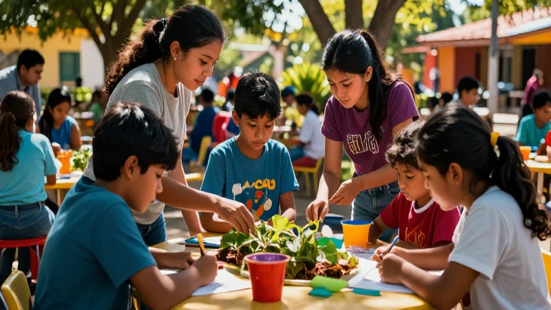 Transformando la educaci贸n mexicana: la Nueva Escuela Mexicana y su enfoque pedag贸gico innovador 4 Clase vibrante al aire libre en M茅xico