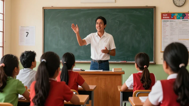 Profesor en México guía estudiantes con arte vibrante