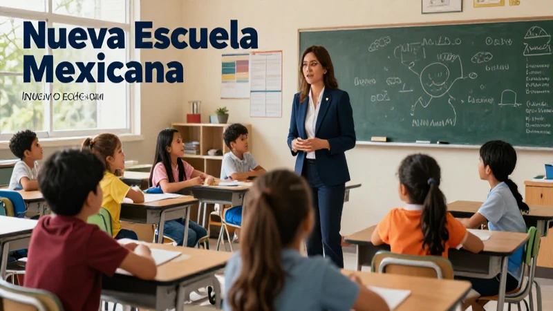 Directora escolar en aula diversa y vibrante