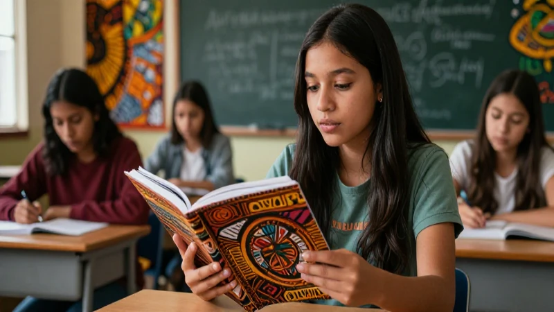 Mexicana joven estudiando con inspiración africana