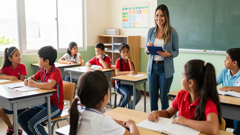 Estudiantes mexicanos felices en clase moderna