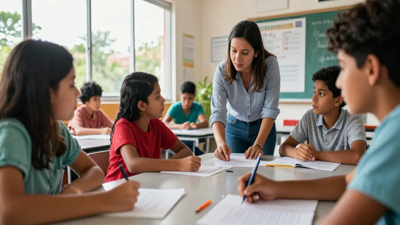 Éxito de la Nueva Escuela Mexicana: Impacto del plan de estudios y la comunidad educativa 5 Aula mexicana moderna: colaboración creativa bajo luz natural