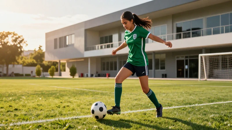 La Nueva Escuela Mexicana: Promoviendo la Actividad Física en Jóvenes 4 Joven mexicano juega fútbol con luz dorada