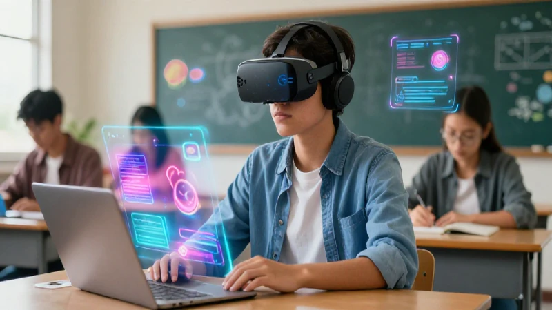 Estudiante aprende con realidad aumentada