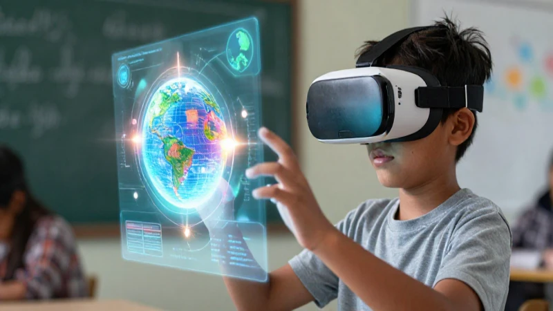 Estudiante aprende con holograma en realidad virtual