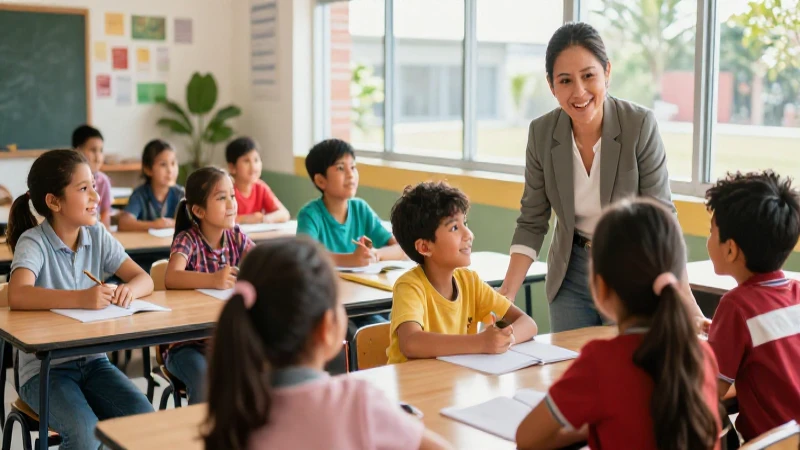 Clase vibrante de niños mexicanos