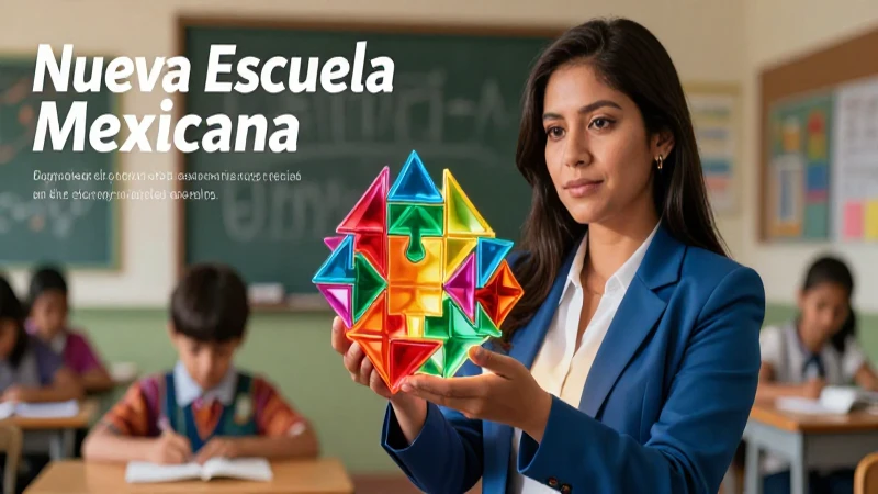 Maestra mexicana ilustra educación con rompecabezas brillante