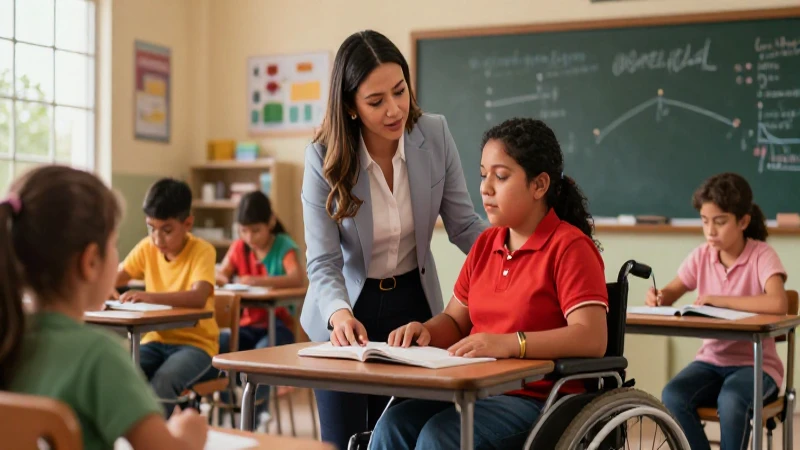 Ilustración detallada de educación inclusiva