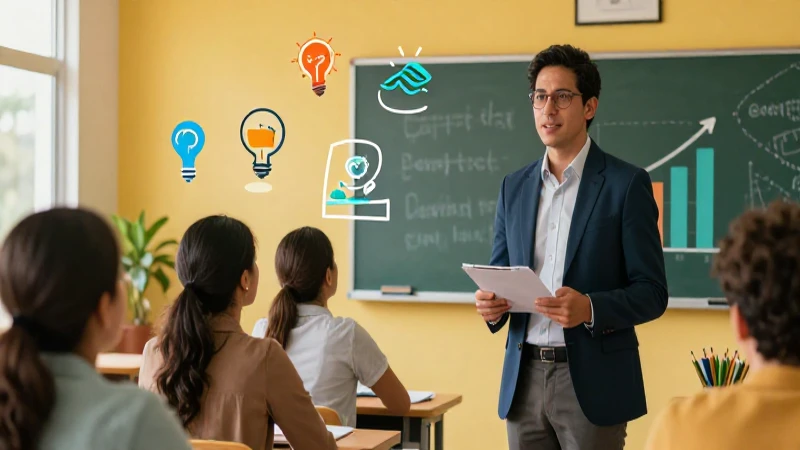 Educadora moderna con estilo empresarial dinámico