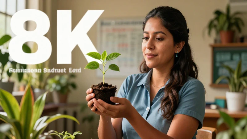 Educador mexicano con planta, imagen hiperrealista de revista