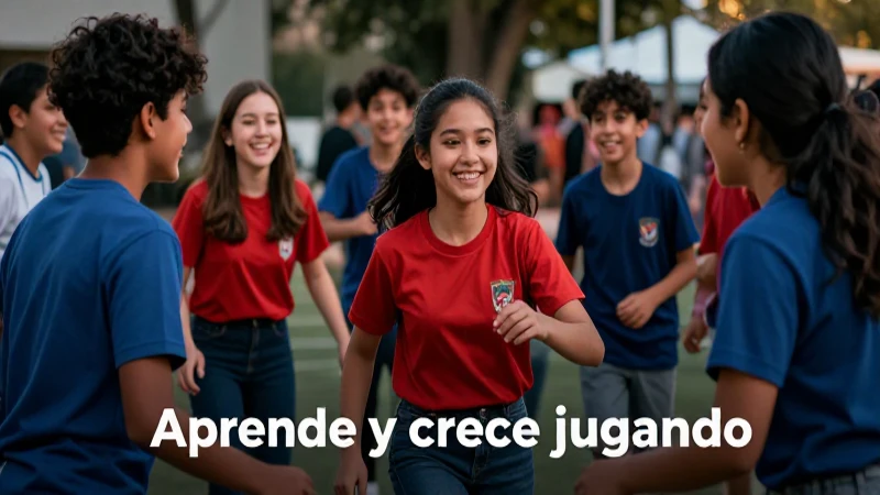 Estudiantes diversos juegan con energía en exteriores