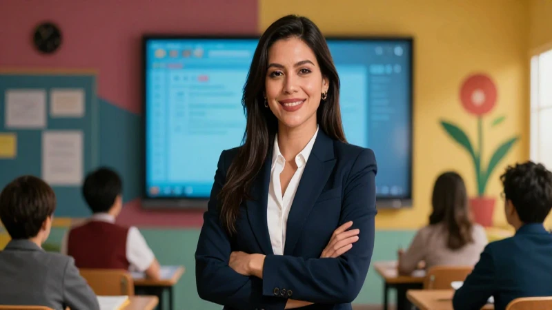 Maestra mexicana moderna, imagen educativa de alta calidad