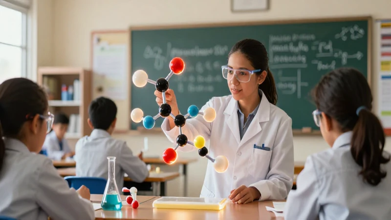 Los libros de química de la SEP: propósito e importancia 3 Experimento químico vibrante en un aula moderna