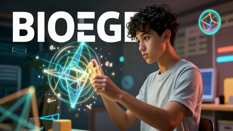 Estudiante enfocado en ambiente moderno y conceptos matemáticos