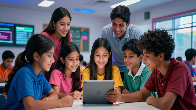 Éxito de colaboración tecnológica escolar