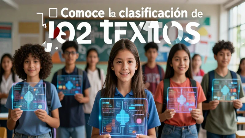 Conoce la clasificación de los textos: todo lo que debes saber 3 Ilustración educativa vibrante sobre clasificación de textos