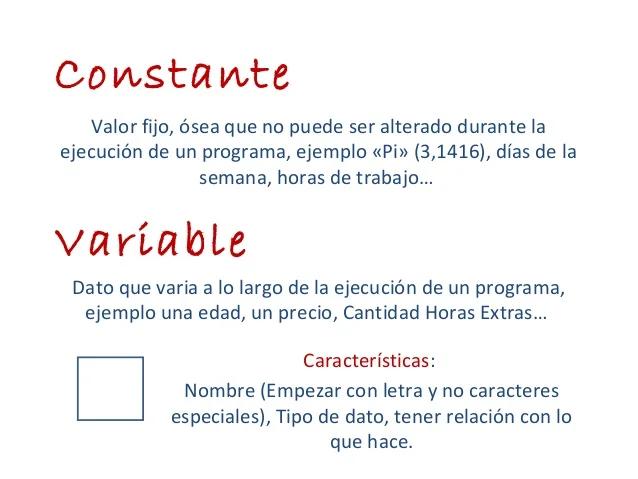 cual es la definicion y ejemplos clave de constante
