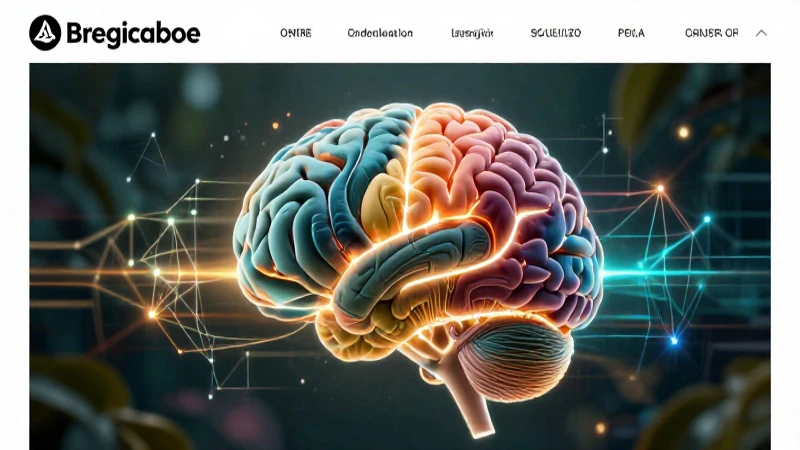 Cerebro brillante con rutas geométricas abstractas