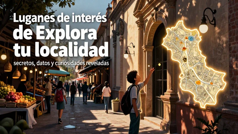 Mercado mexicano educativo con mapa y secretos