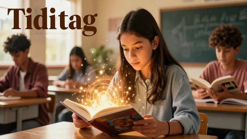 Leer para aprender: potencia el conocimiento de los estudiantes con la lectura juvenil y universal 3 Estudiante aprende con un libro mágico y vibrante