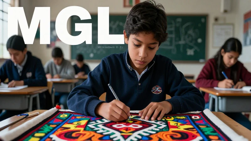 Arte mexicano: una visión cultural imprescindible en la educación 5 Estudiante mexicano observa arte vibrante en aula moderna