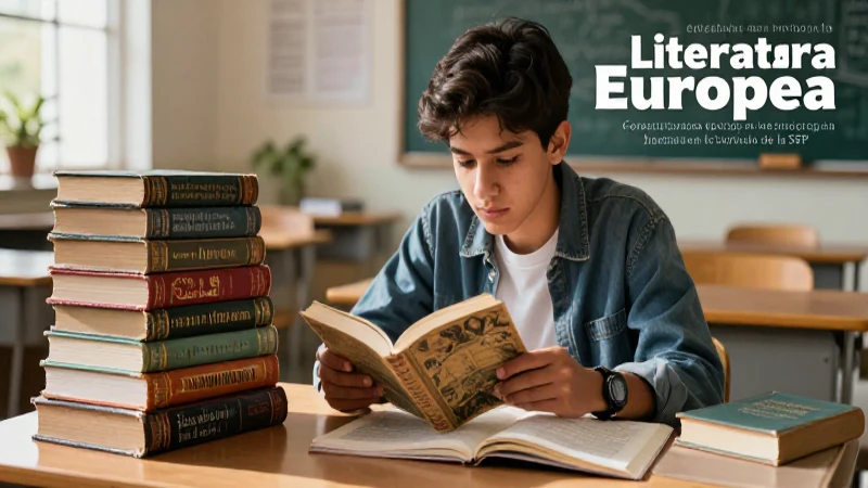 Estudiante mexicano estudia literatura europea en aula