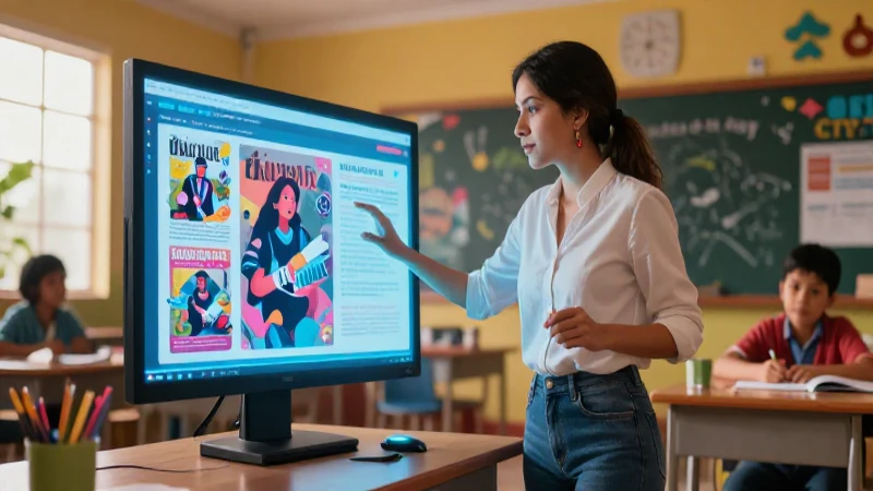 Potencia tu enseñanza con formación docente en tecnología 4 Educador interactúa con tecnología en aula mexicana