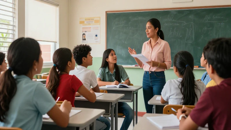 Clase vibrante de estudiantes mexicanos