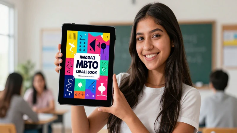 Joven mexicano sonriente estudia en tablet