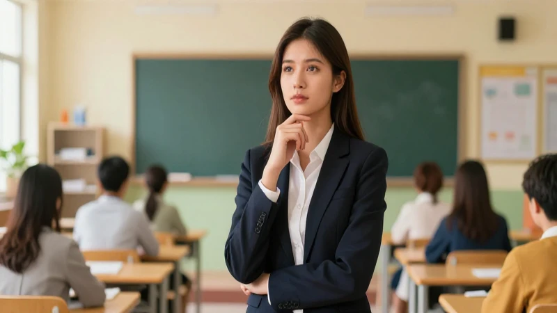 Profesional atractivo en aula moderno con estética cinematográfica