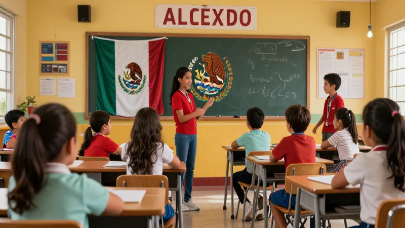 Foto escolar mexicana, vibrante y detallada