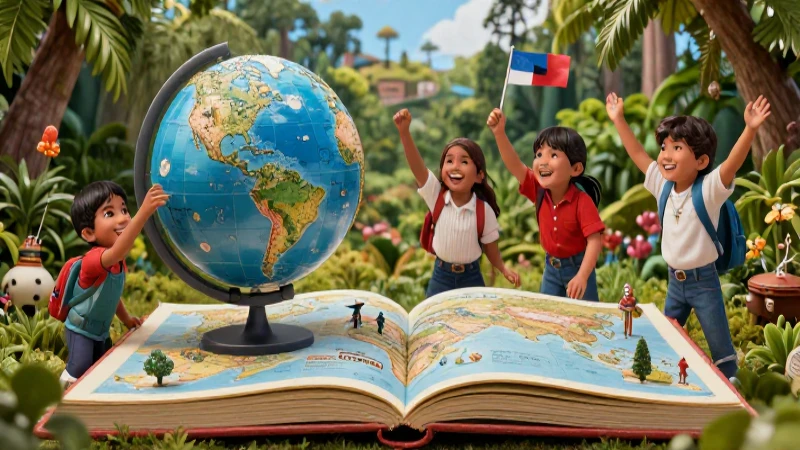 Niños felices explorando mapas y el mundo