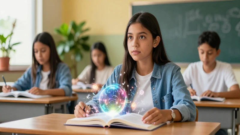 Joven mexicano inspirado en aula moderna