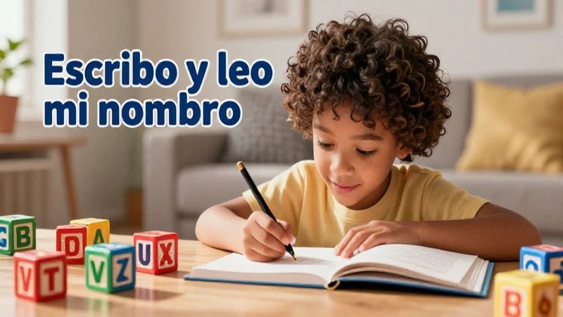 Niño aprende a escribir y leer en casa