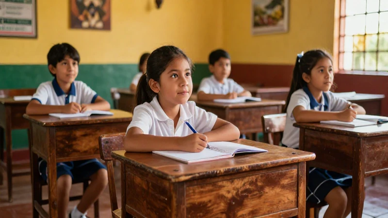 Conoce la primera escuela en México y su legado cultural 3 Aula mexicana histórica en luz dorada