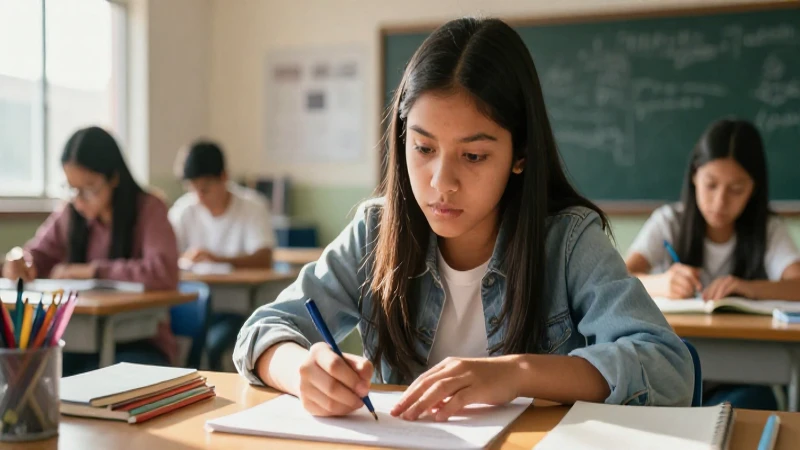 Estudiante mexicano enfocado en proyecto moderno