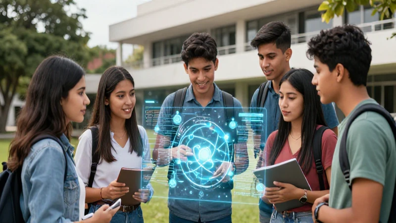 Estudiantes mexicanos resuelven problemas en un entorno moderno