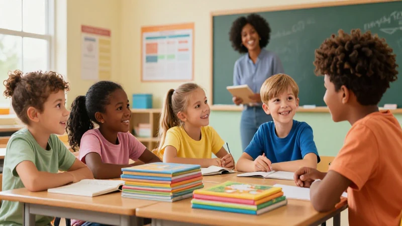 Clase moderna con estudiantes y un profesor dinámico
