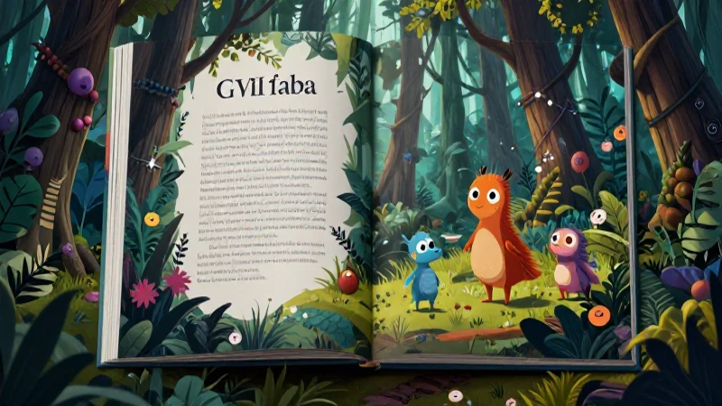 los mejores cuentos clásicos para niños: ¡imperdibles! 7 Ilustración mágica y vívida de libro abierto