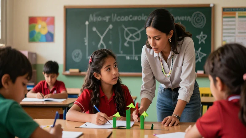Estudiante y maestro colaboran en proyecto vibrante