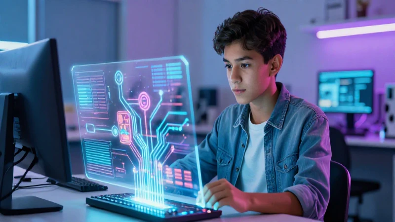 Estudiante mexicano interactúa con datos holográficos STEM