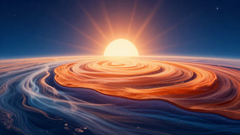Conoce las capas de la atmósfera y su importancia en el clima 3 Ilustración épica de capas atmosféricas y luz solar