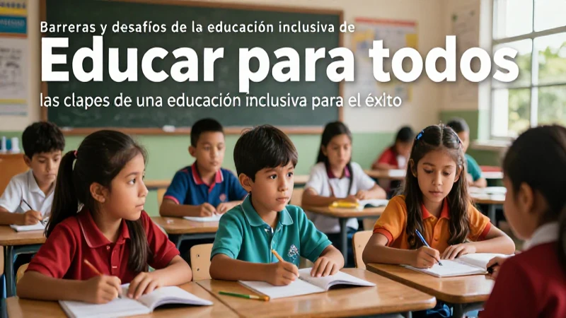 Niños diversos ilustran educación inclusiva