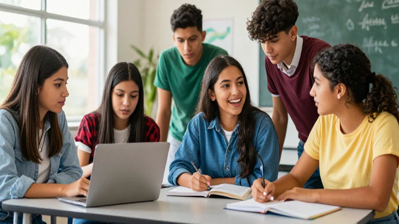 Supera las debilidades de la nueva escuela mexicana 4 Estudiantes mexicanos colaboran en clase moderna y vibrante